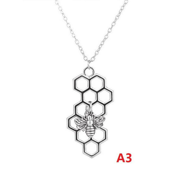 Unique Women Honey Bumblebee Bee Crystal Pendant Chain Necklace *AAL